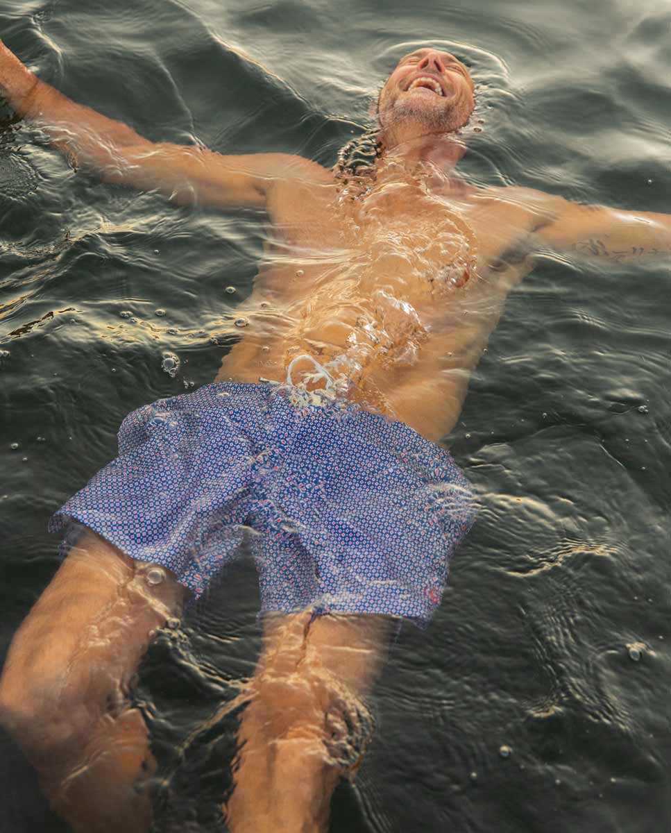 Bañador Micro estampado Marino