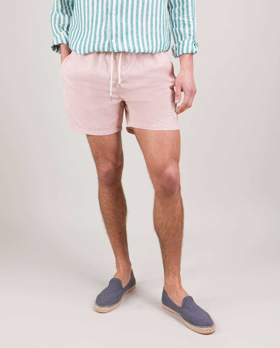 Bañador Liso Garment Dyed Rosa