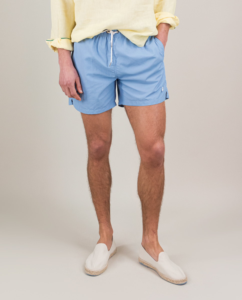 Bañador Liso Garment Dyed Azul