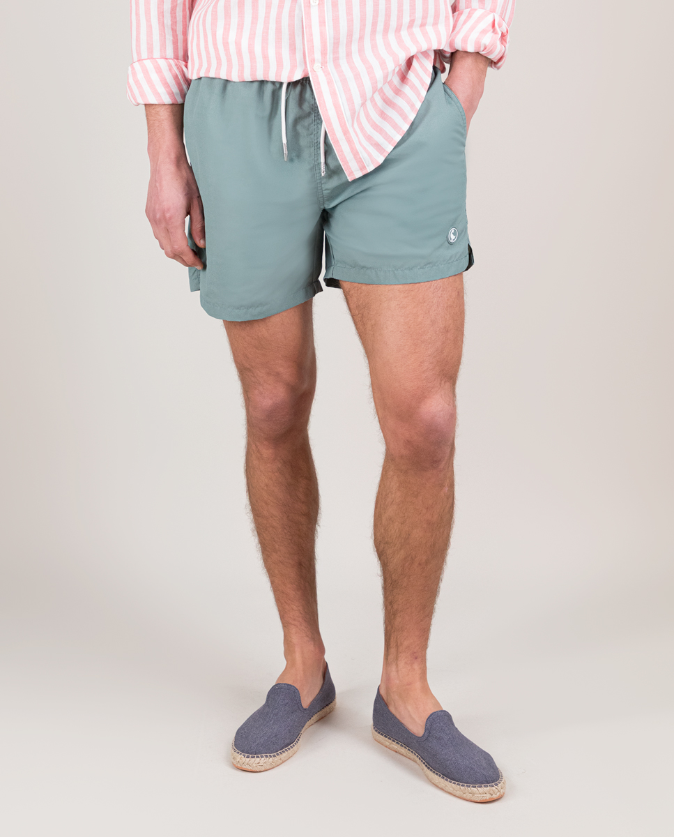 Bañador Liso Garment Dyed Verde