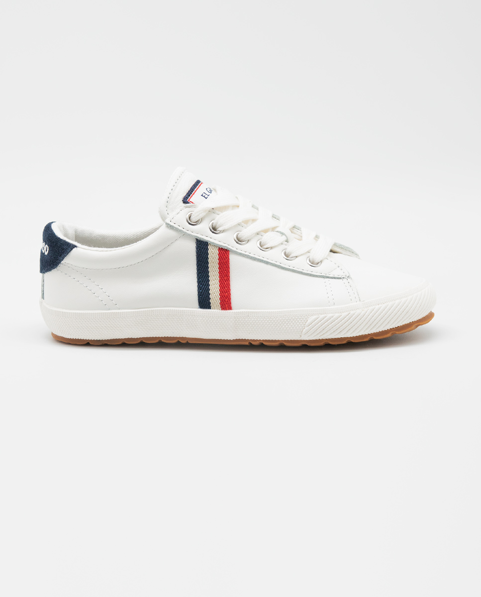 White Leather Kids Low Tops