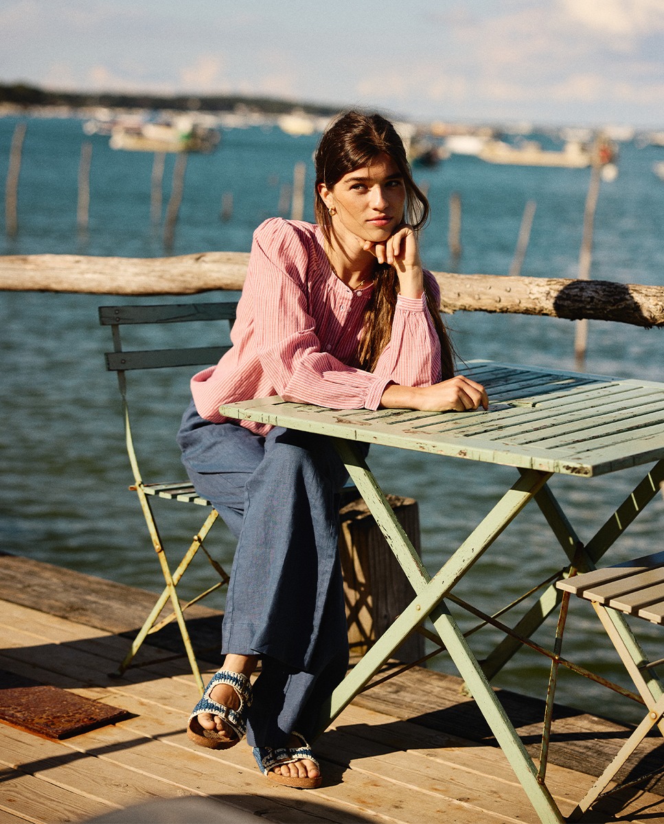 Pantalón Lino Marino