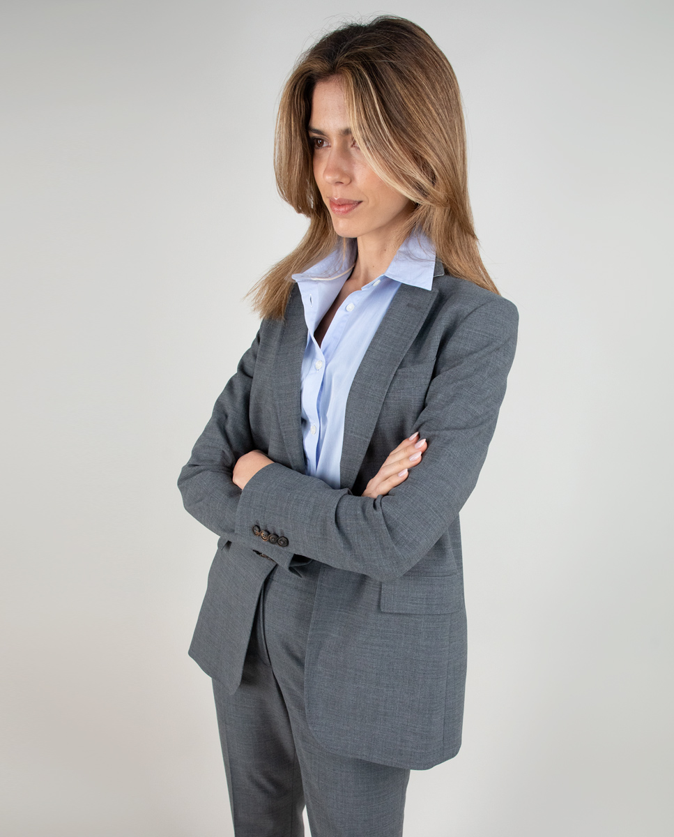 Americana Coordinada Liso Gris