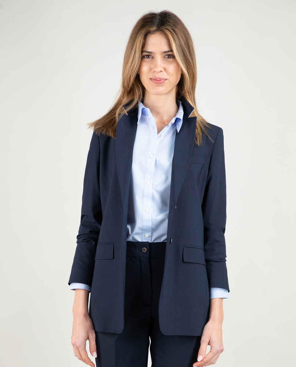 Americana Coordinada Liso Marino