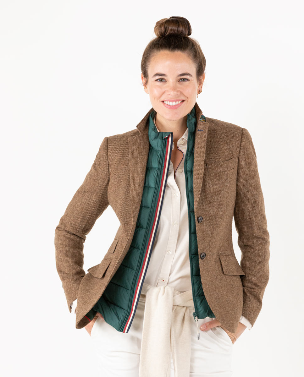 Americana Lana Espiga Marrón