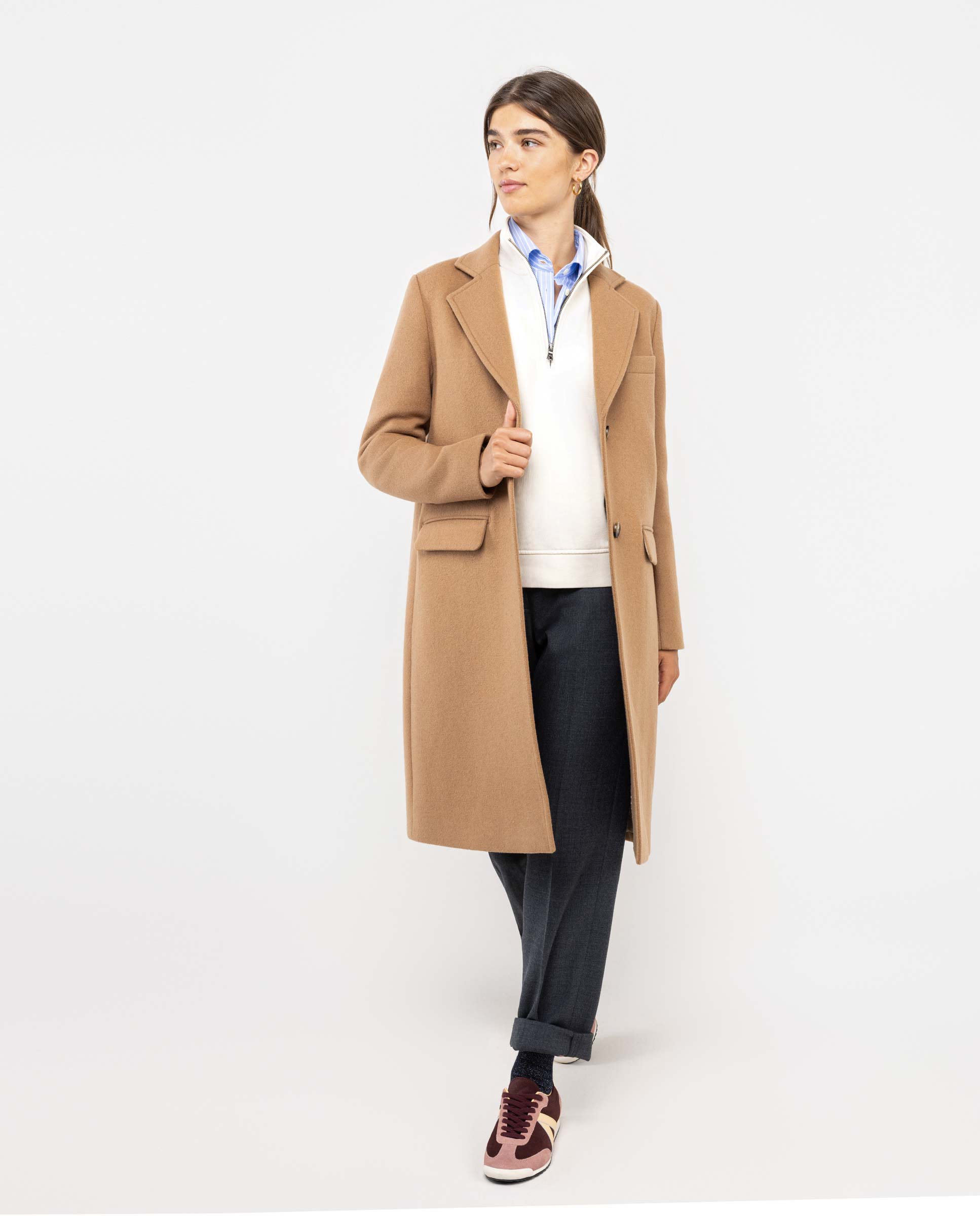 Manteau Drap De Laine Beige