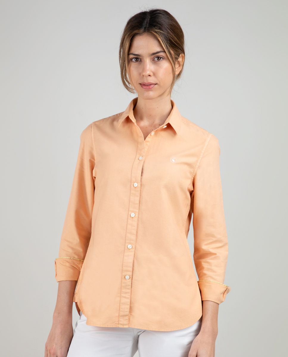 Camisa Algodón Garment Dyed Naranja