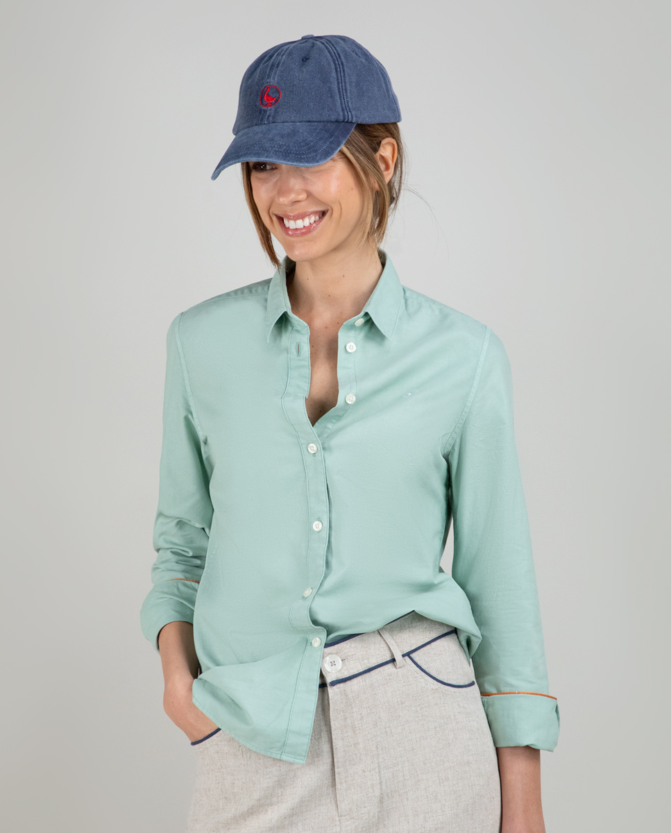 Camisa Algodón Garment Dyed Verde