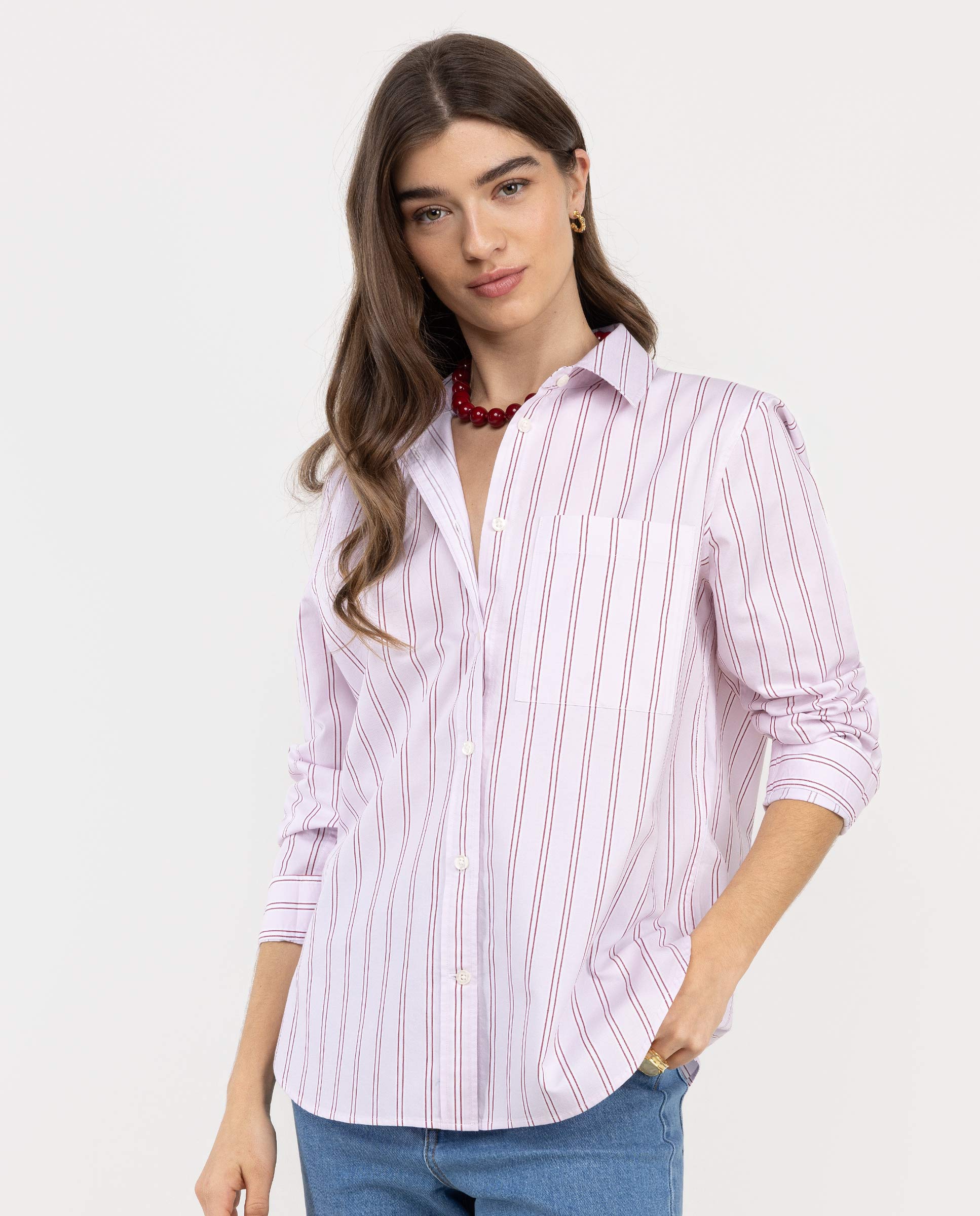 Jane Shirt White Stripe