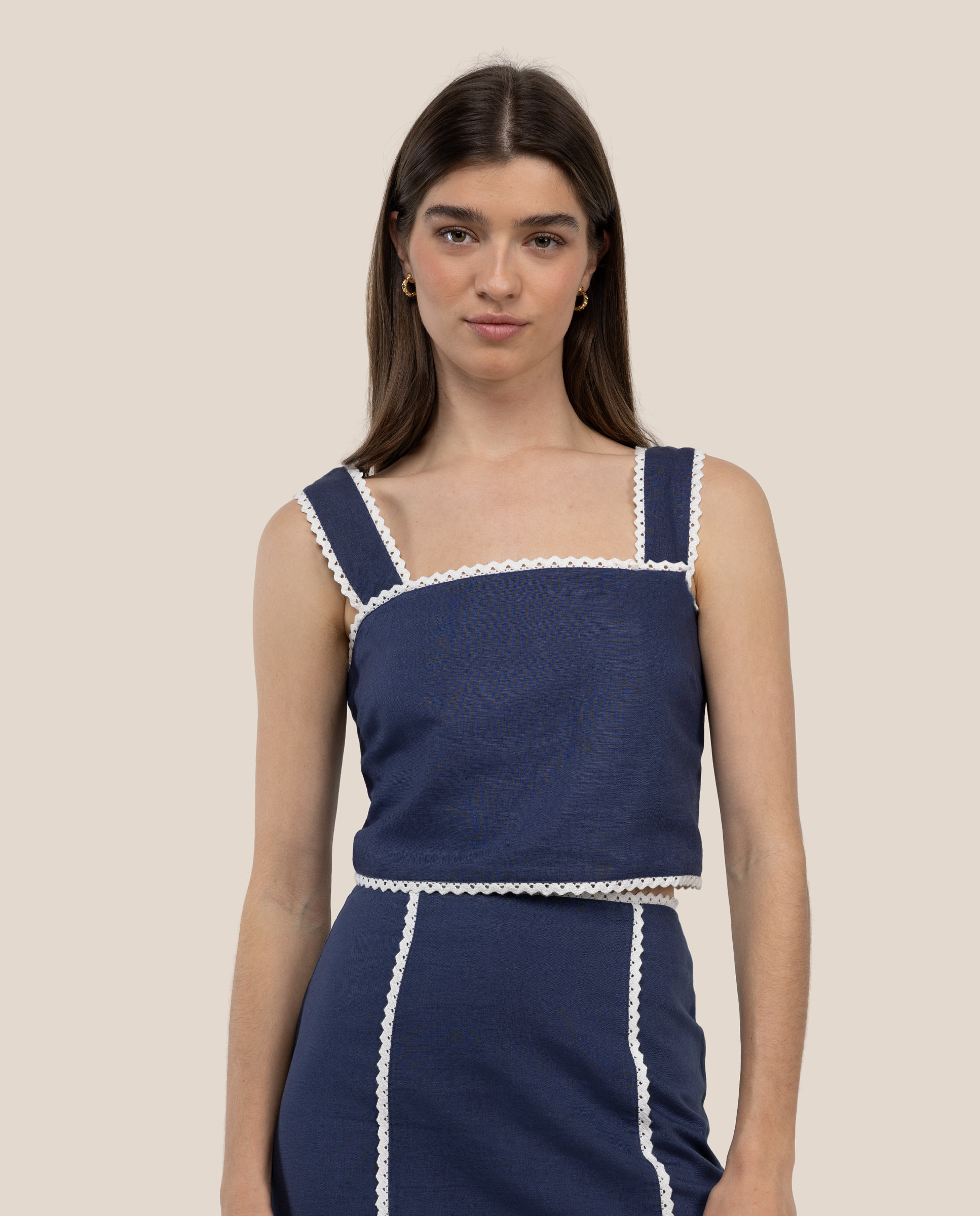 Top Juliet Botones Marino