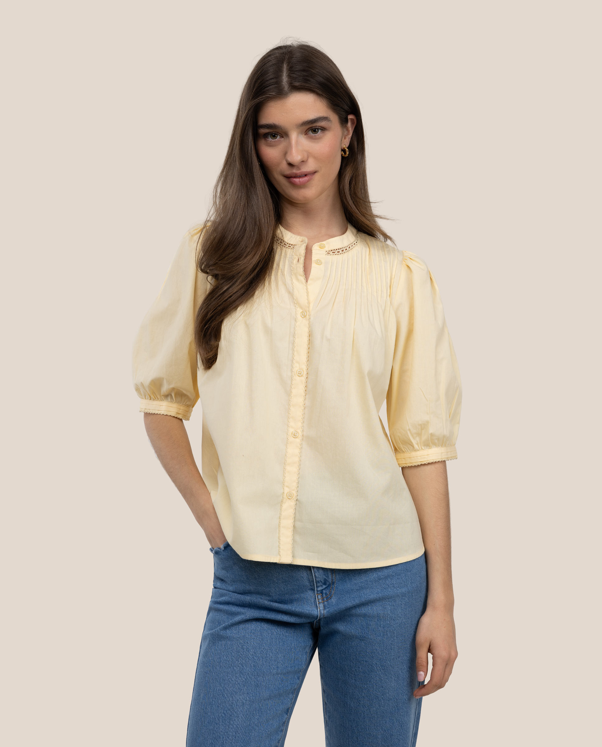 Blusa Grace Algodón Amarilla