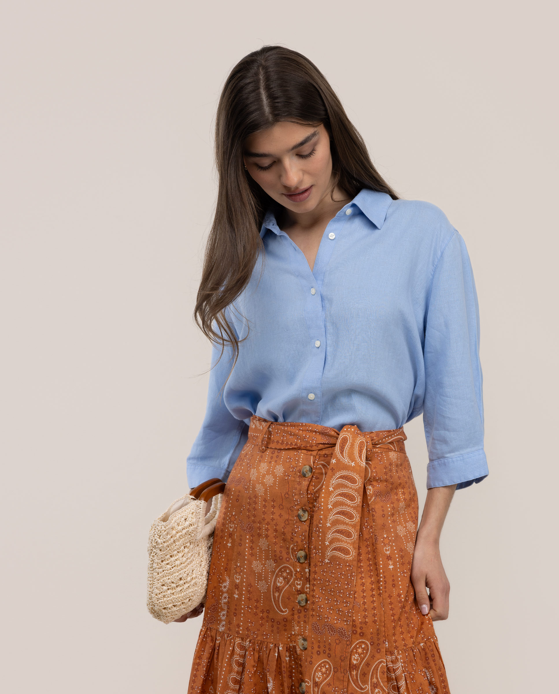 Camisa Vera Lino Azul