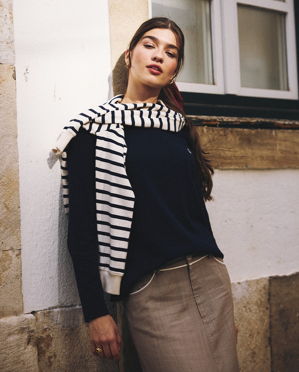 Jersey Cuello Redondo Marino