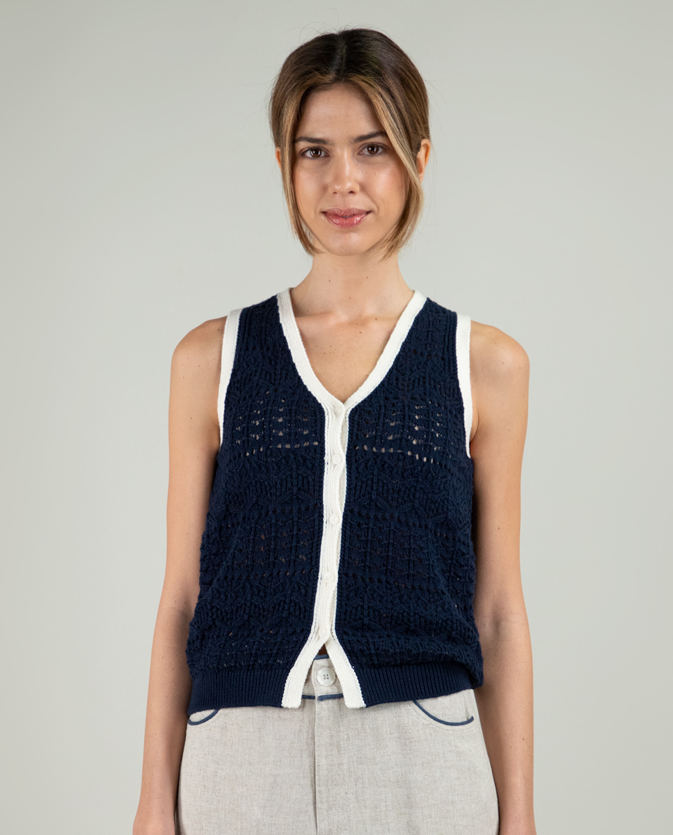 Navy Knit Vest
