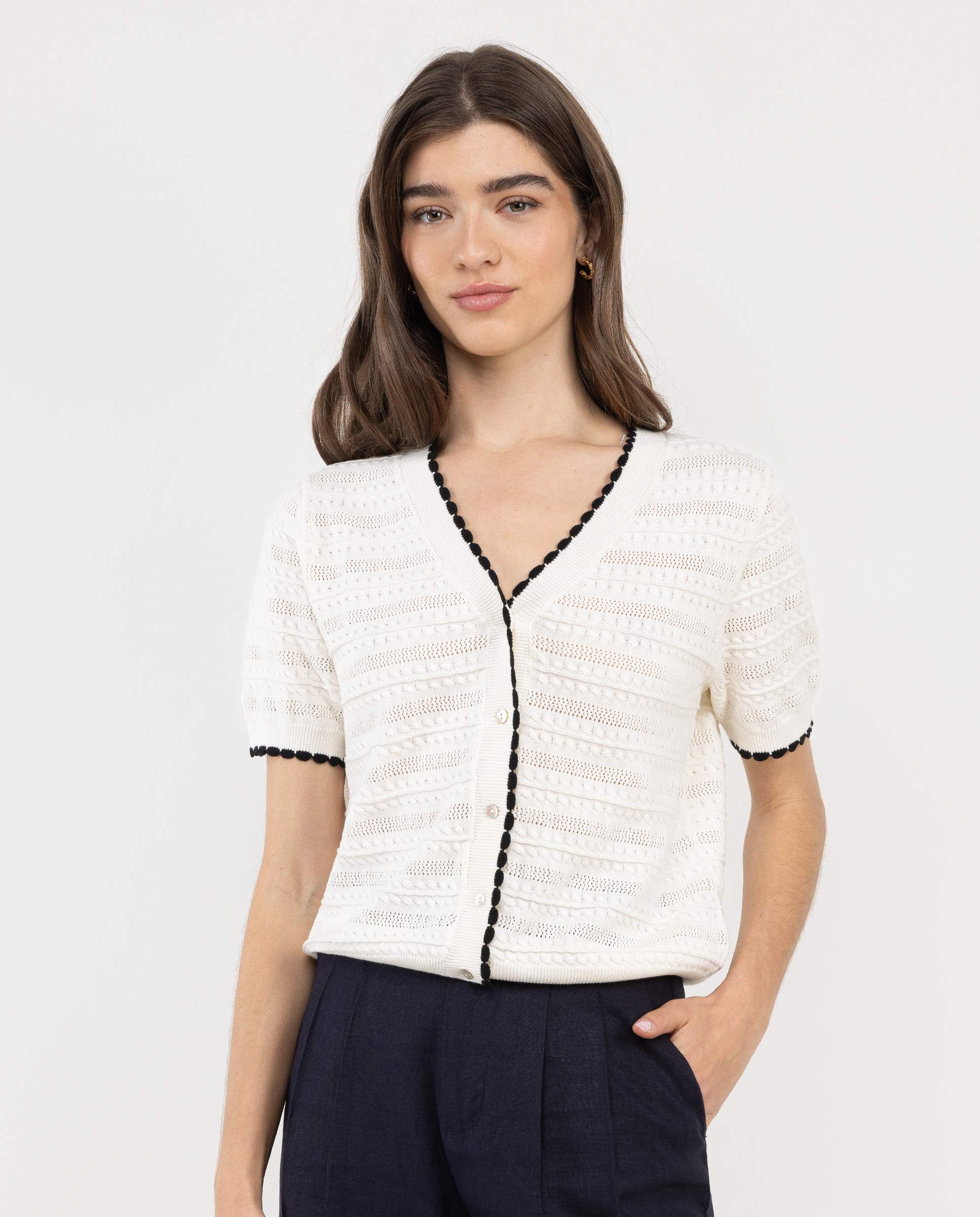 Cardigan Margot Punto Crudo