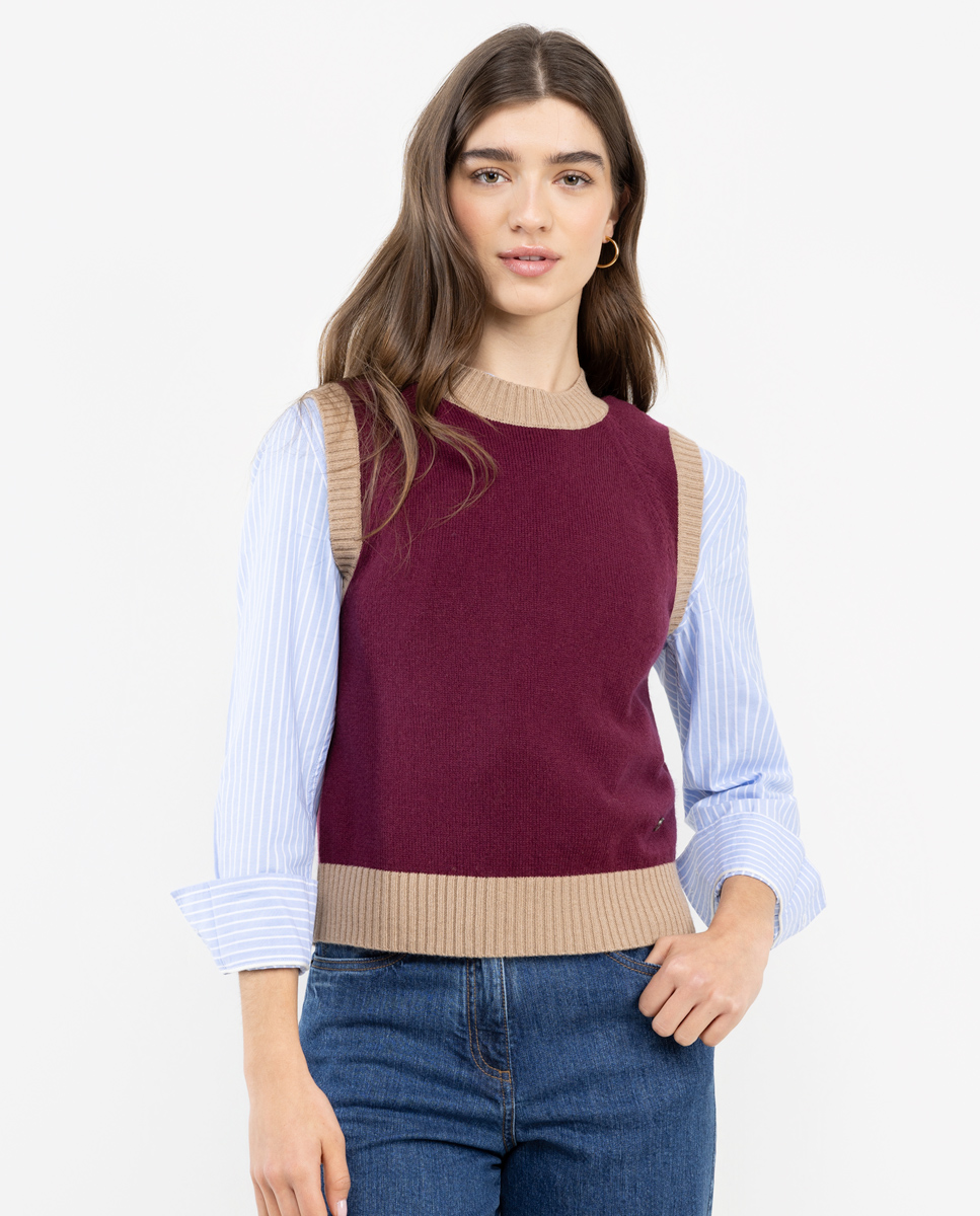 Aubergine Contrasting Vest