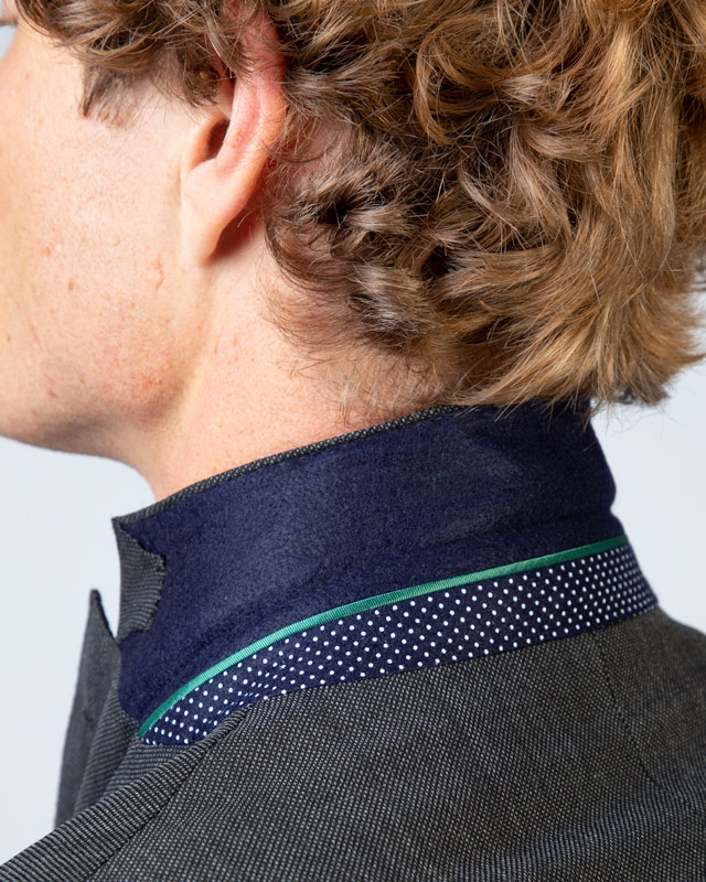 Jackett Pfauenaugenmuster Marengograu