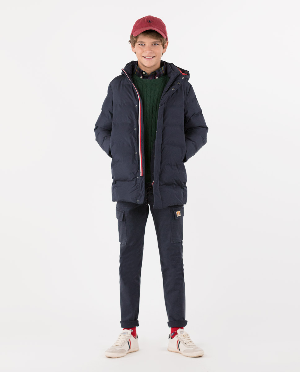 Long Navy Puffer