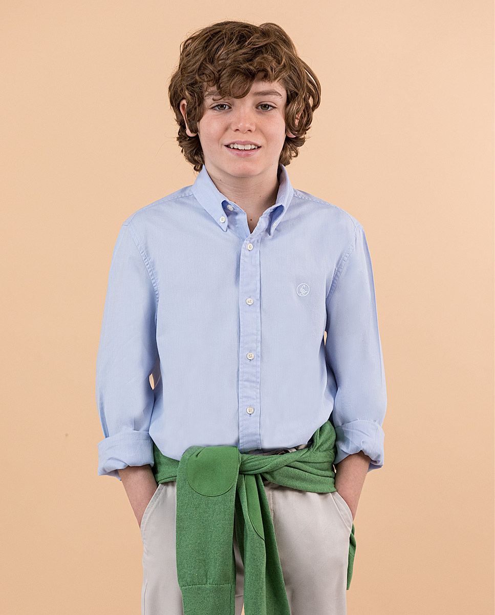 Camisa Oxford Celeste 