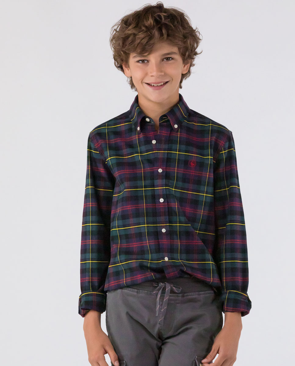 Camisa Cuadro Tartán Marino