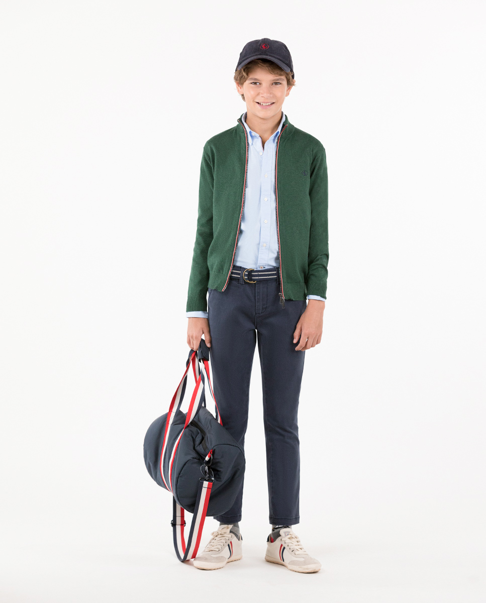 Green Zip-Up Cardigan