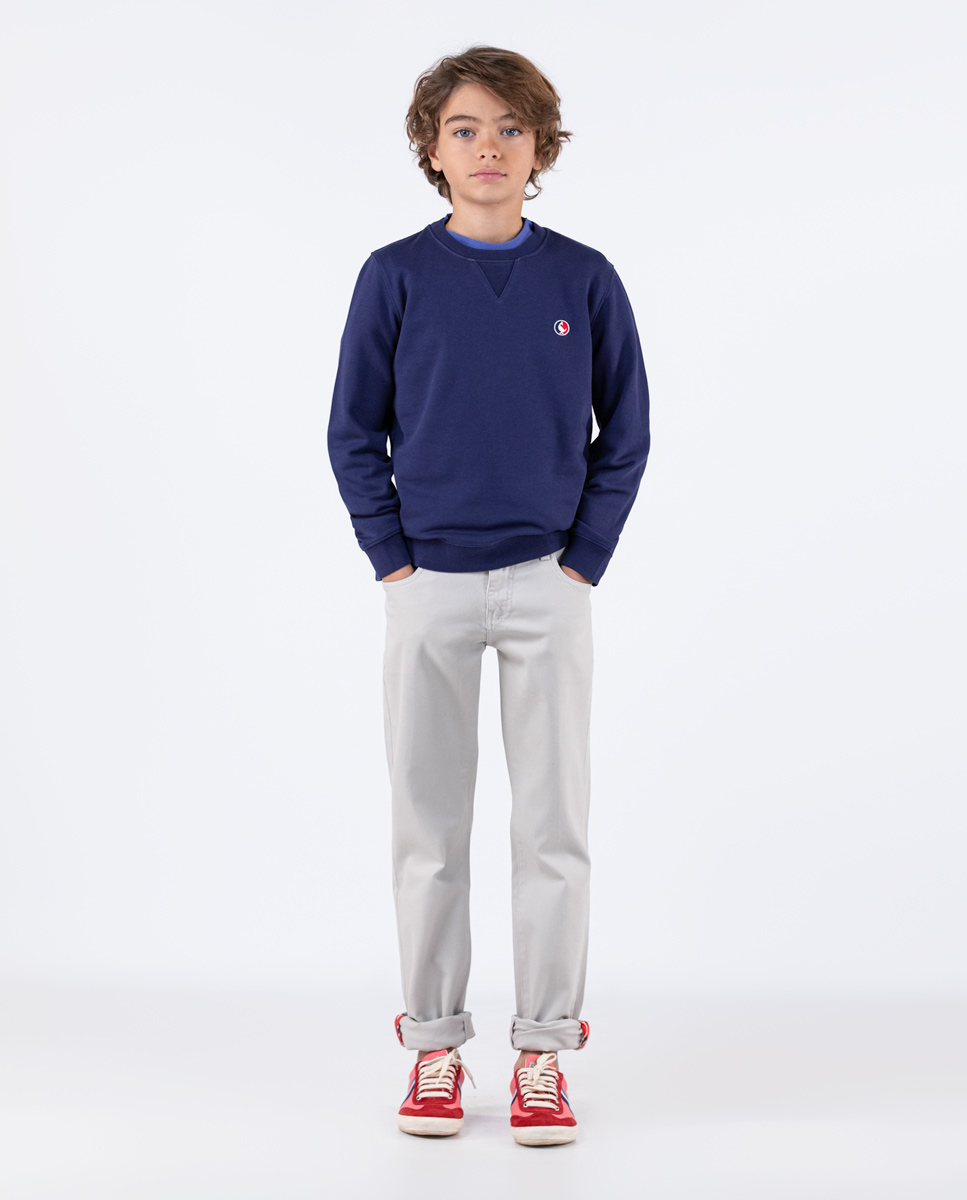 Sweat-shirt Col Rond Marine