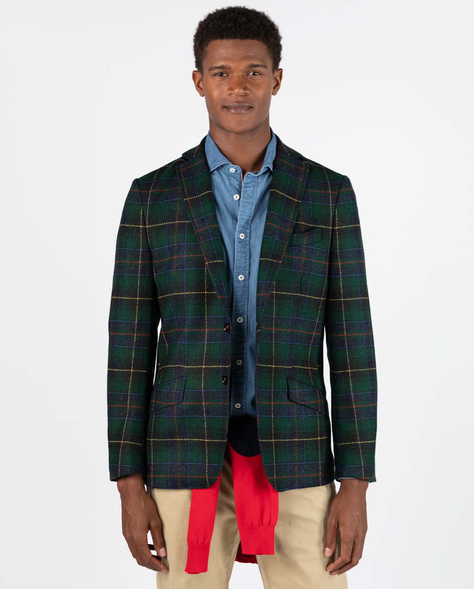 Anzugjacke Tartan Check Blue/Red