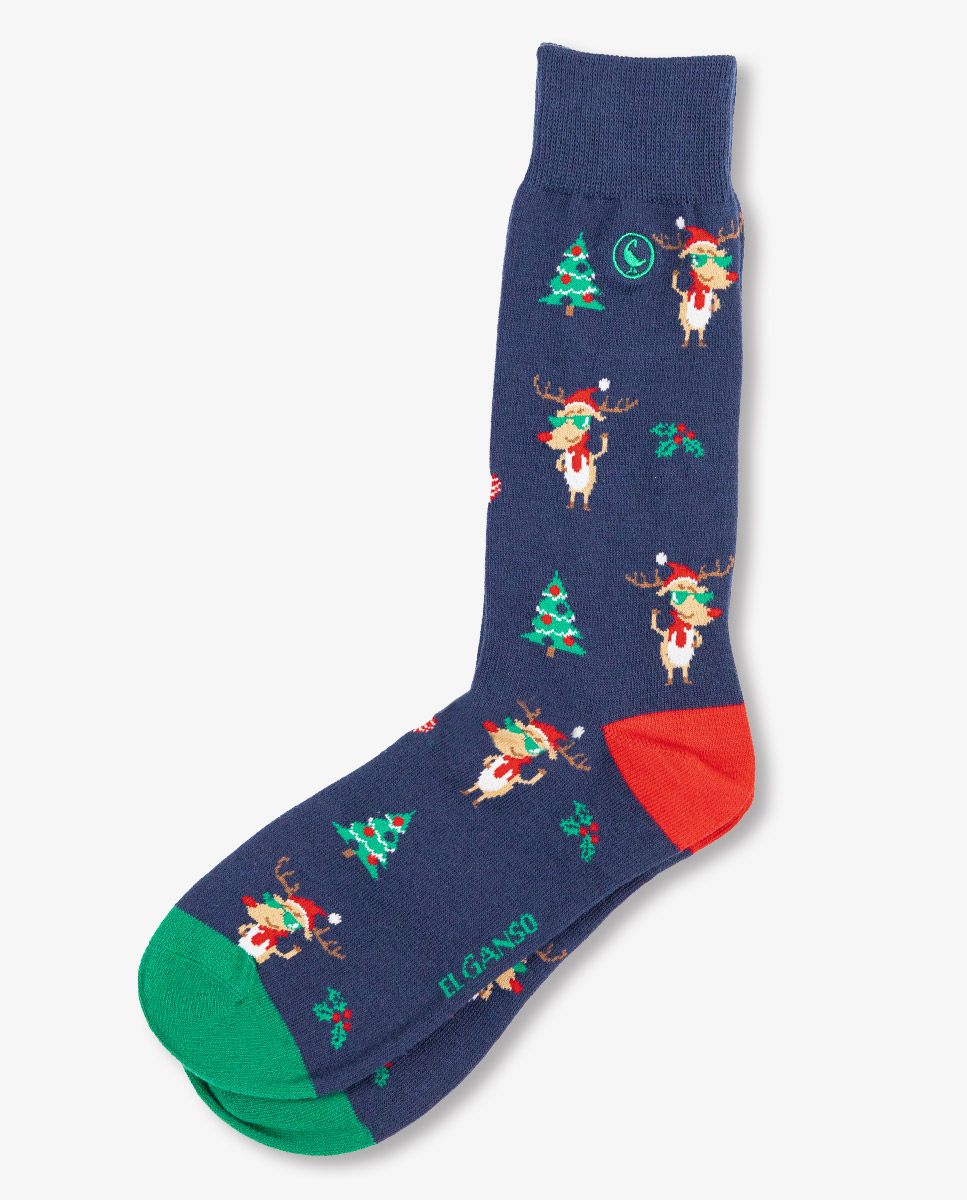 Calcetín Navidad Reno Marino