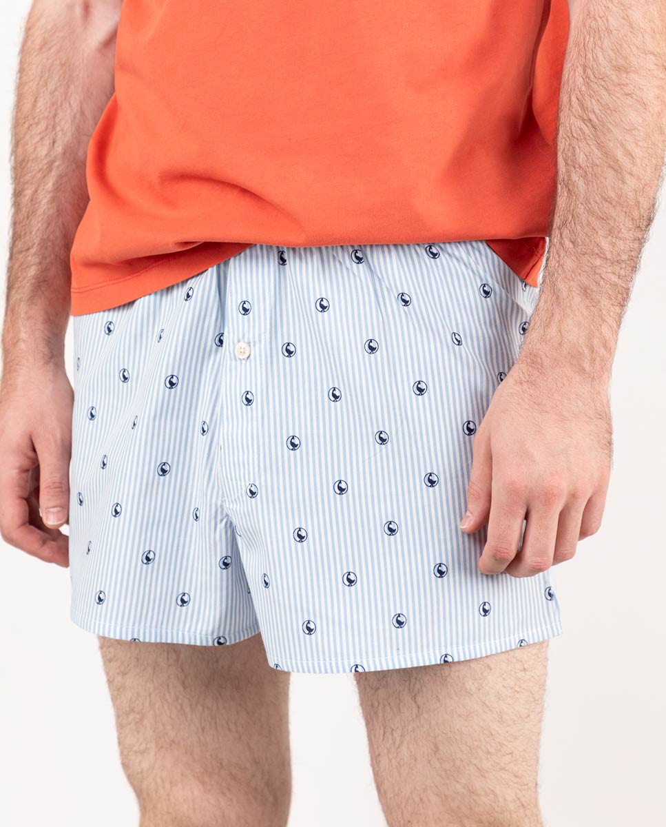 Unterhose Streifen Himmelblau Print Gänse