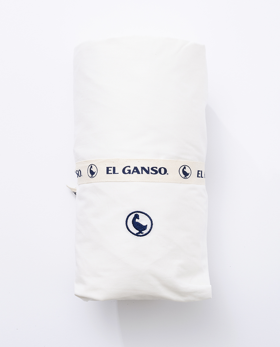 Sheet 90x200 cm varnish 30 cm logo 180 threads natural