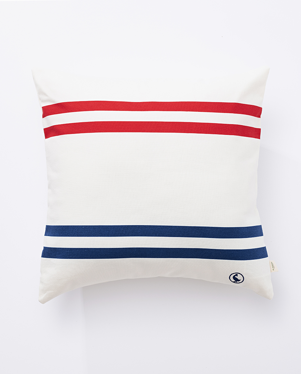 Housse Coussin 40x40 cm Écru Rayures