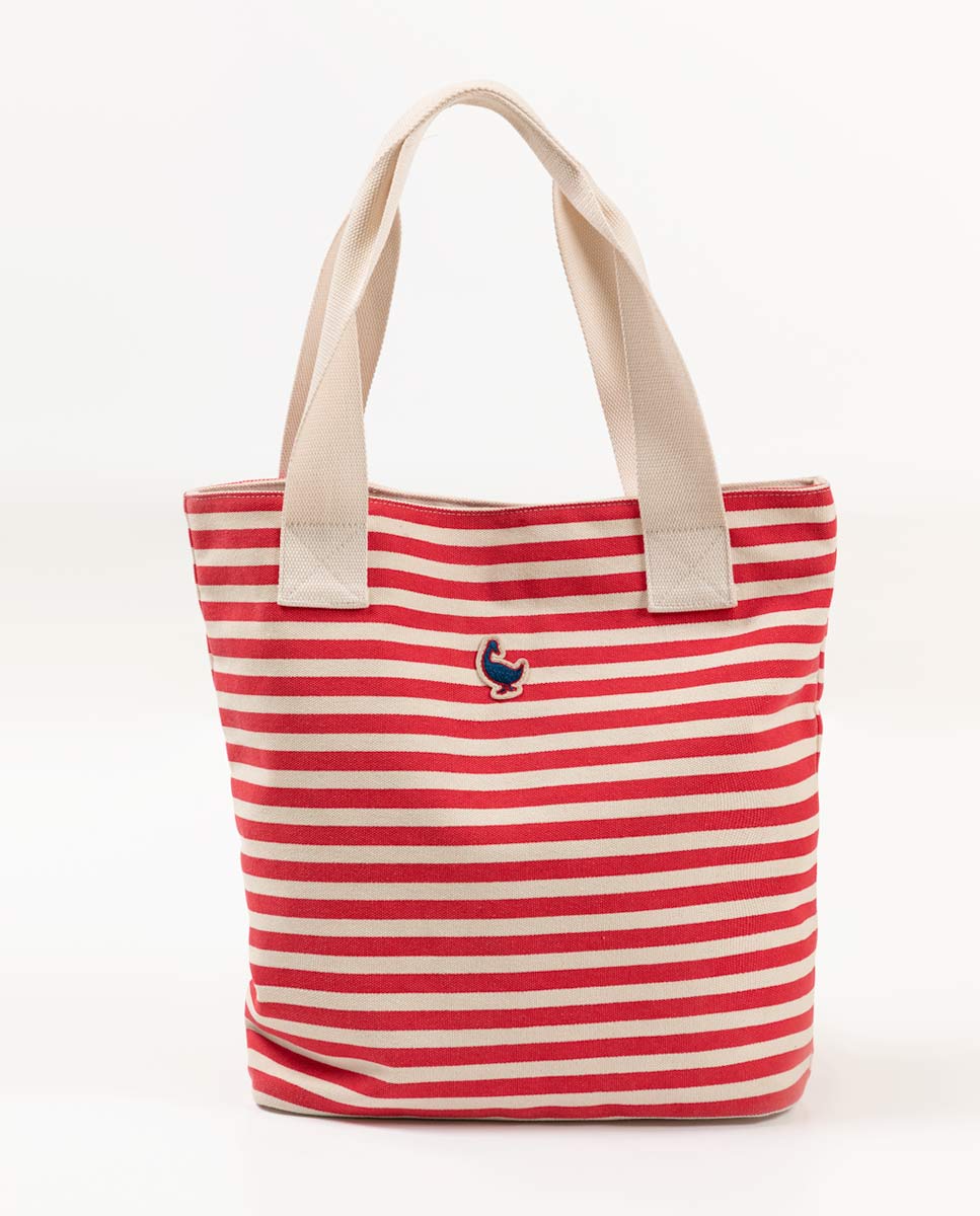 Tote Bag  Canvas Rayas Roja