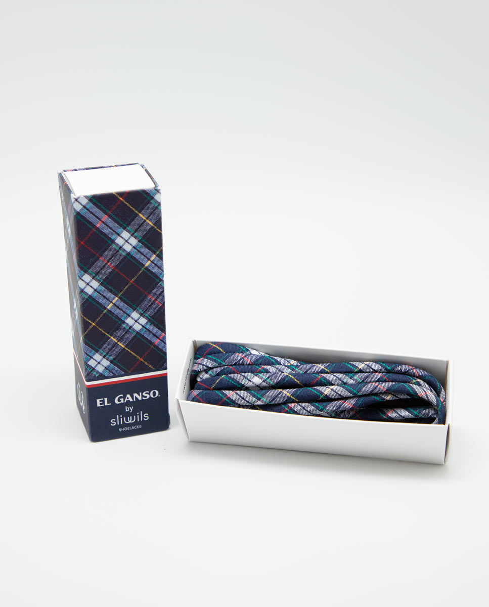 Navy Tartan Shoelace