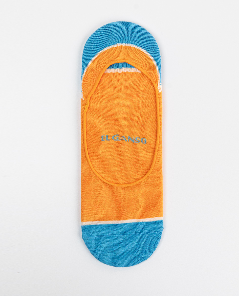 Orange Cotton Low-Cut Socks