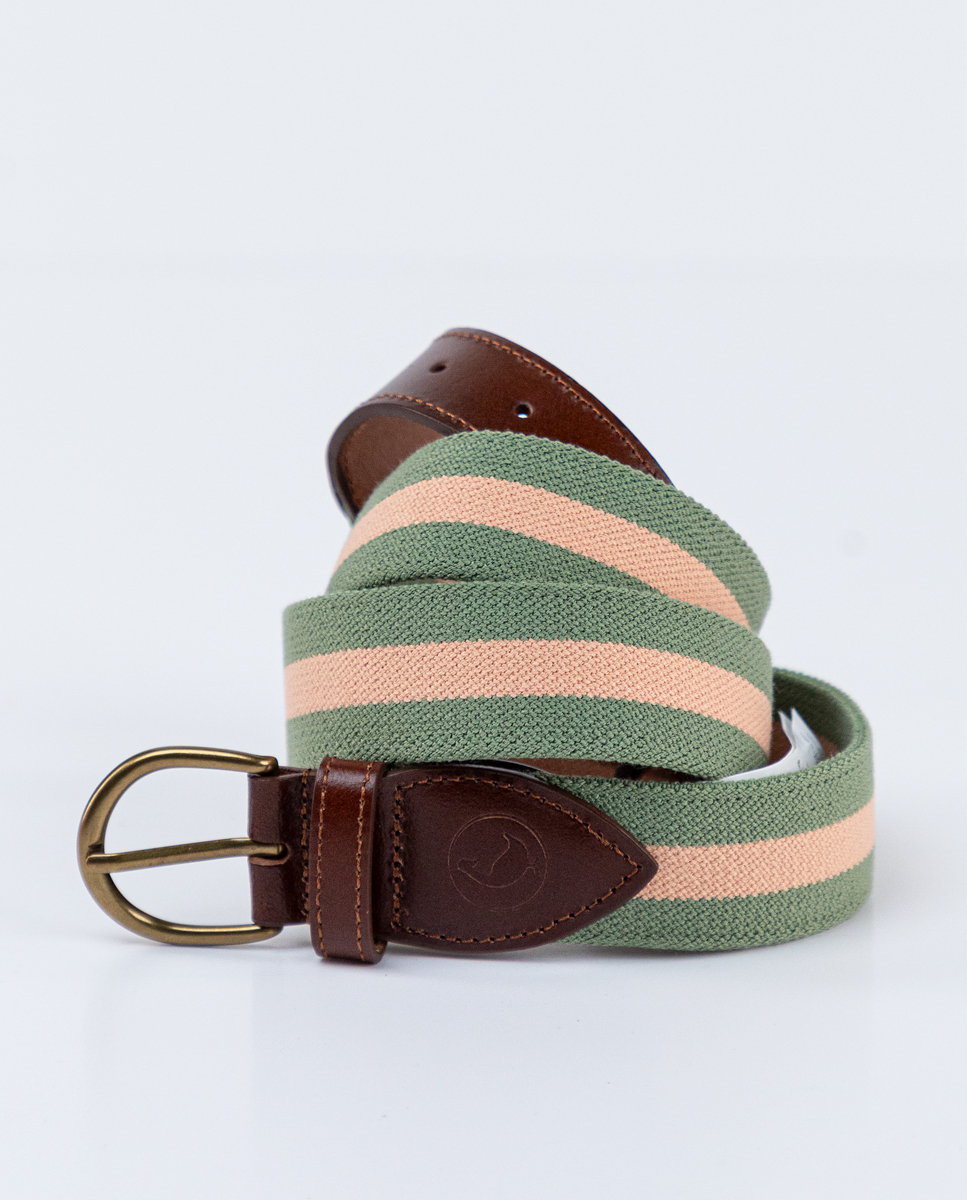 Striped Green Orange Elastic Belt