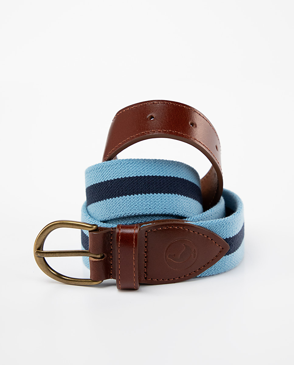 Striped Blue Navy Elastic Belt