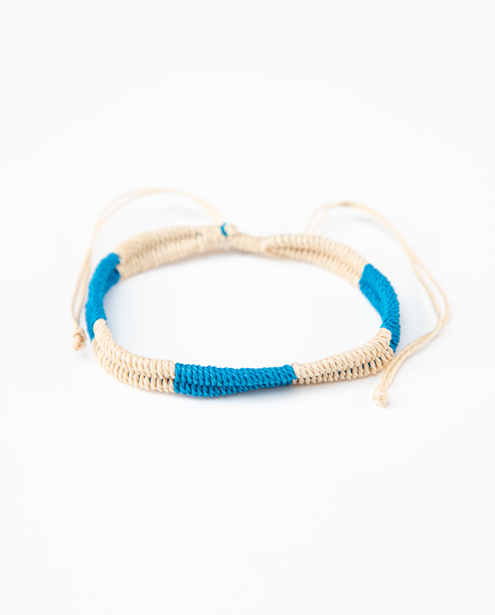 Bracelet Bicolore Bleu Écru