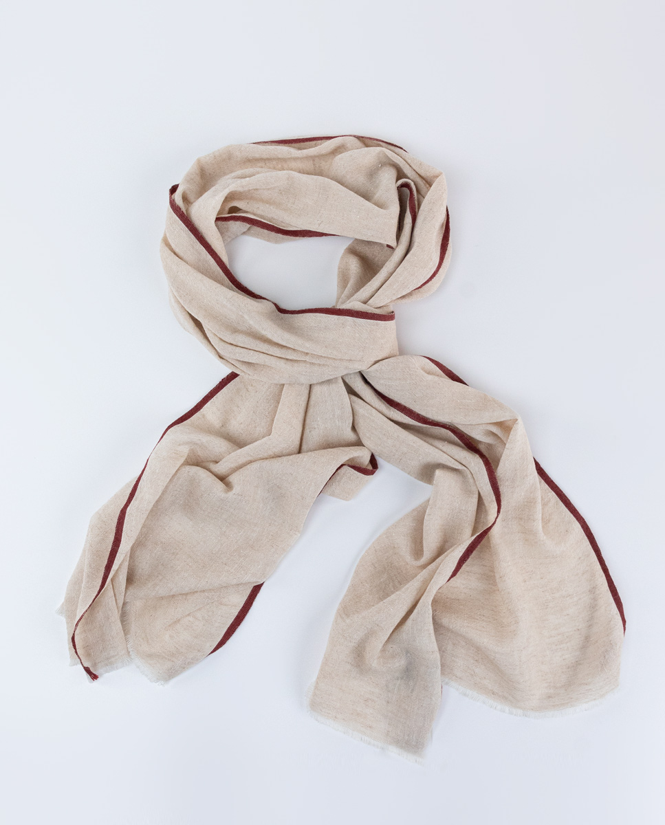 Schal Leinen Beige