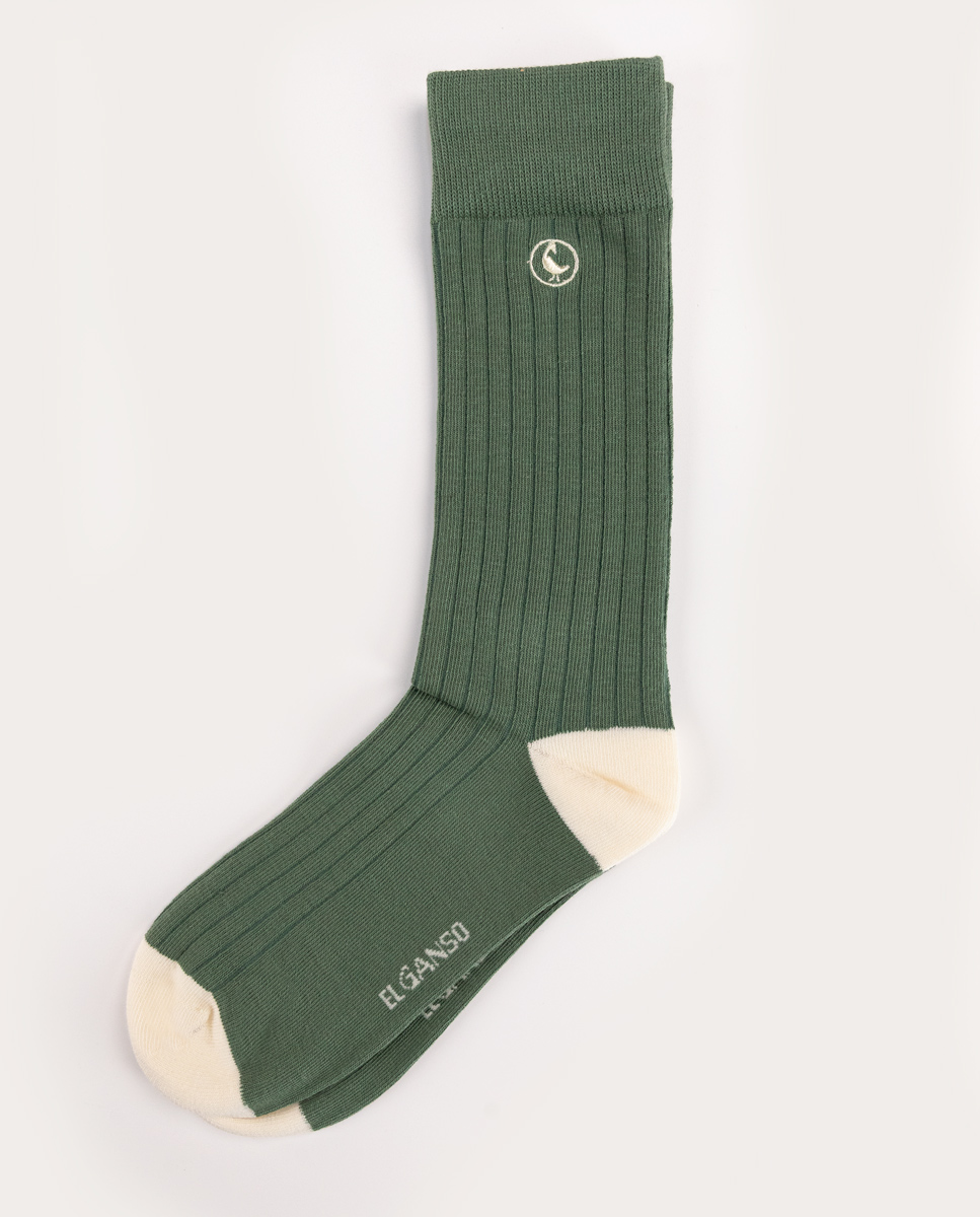 Calcetín Algodón Canalé Kaki
