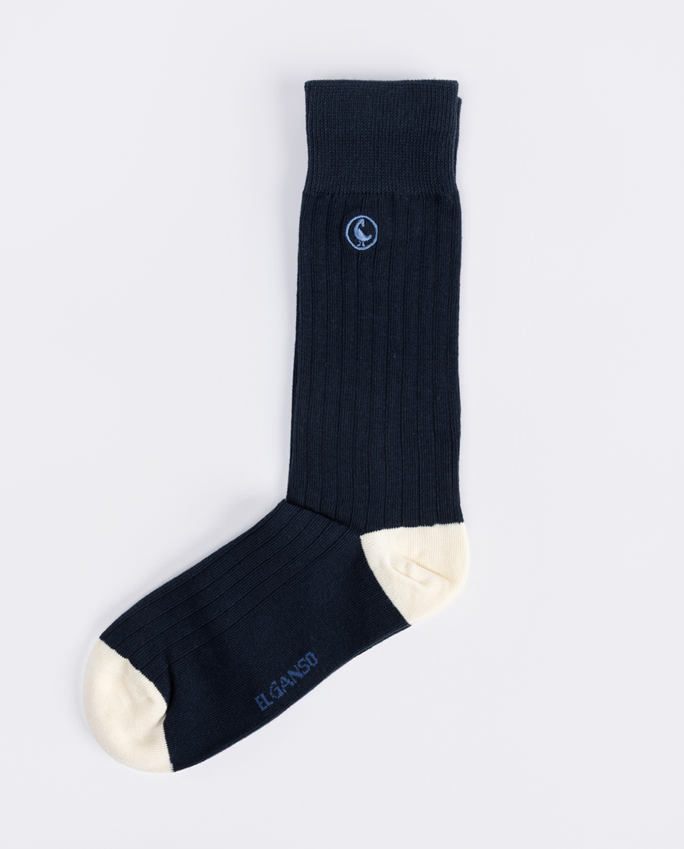 Calcetín Algodón Canalé Marino