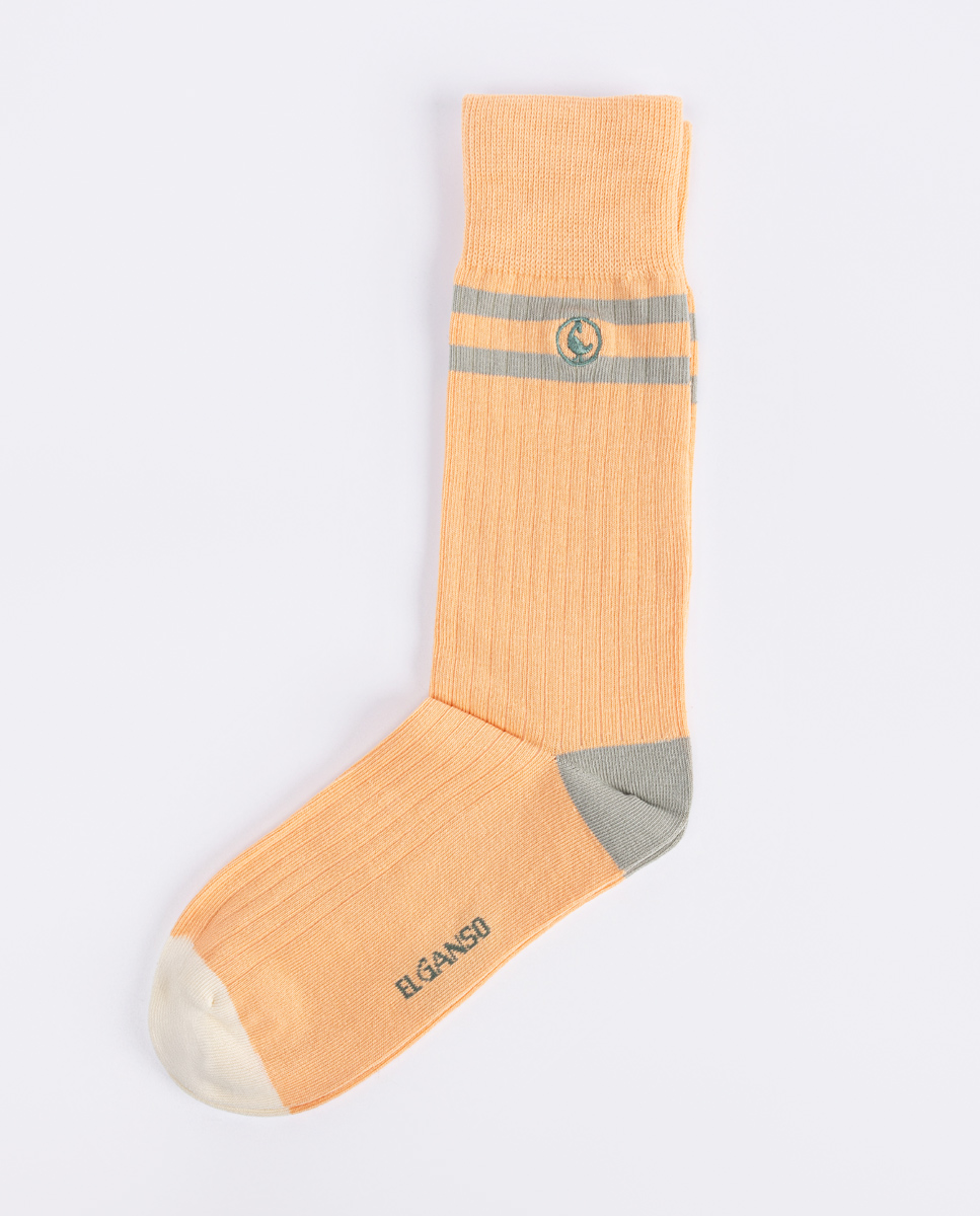 Calcetín Algodón Canalé Universitario Naranja