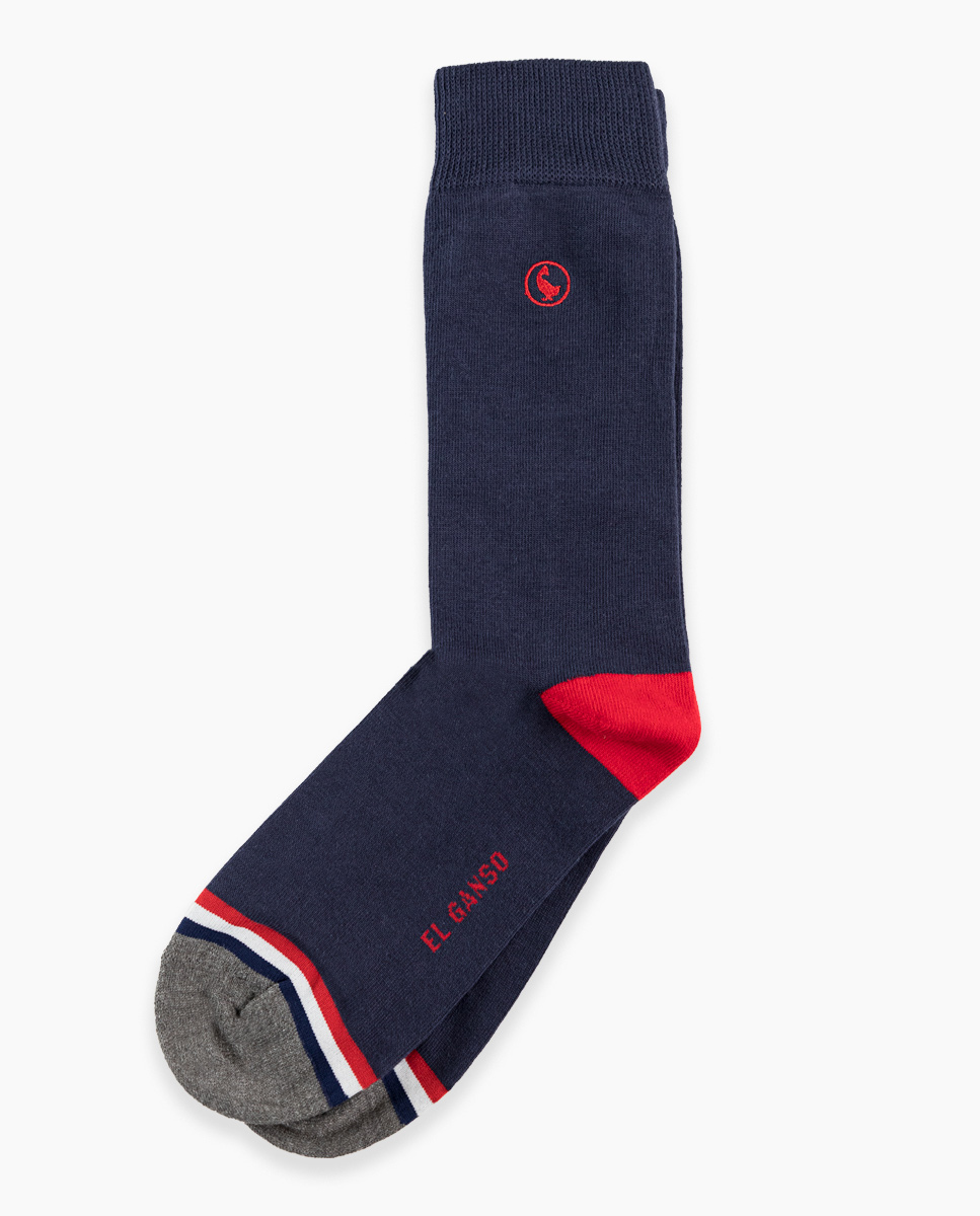 Calcetín Básico Liso Marino Algodón