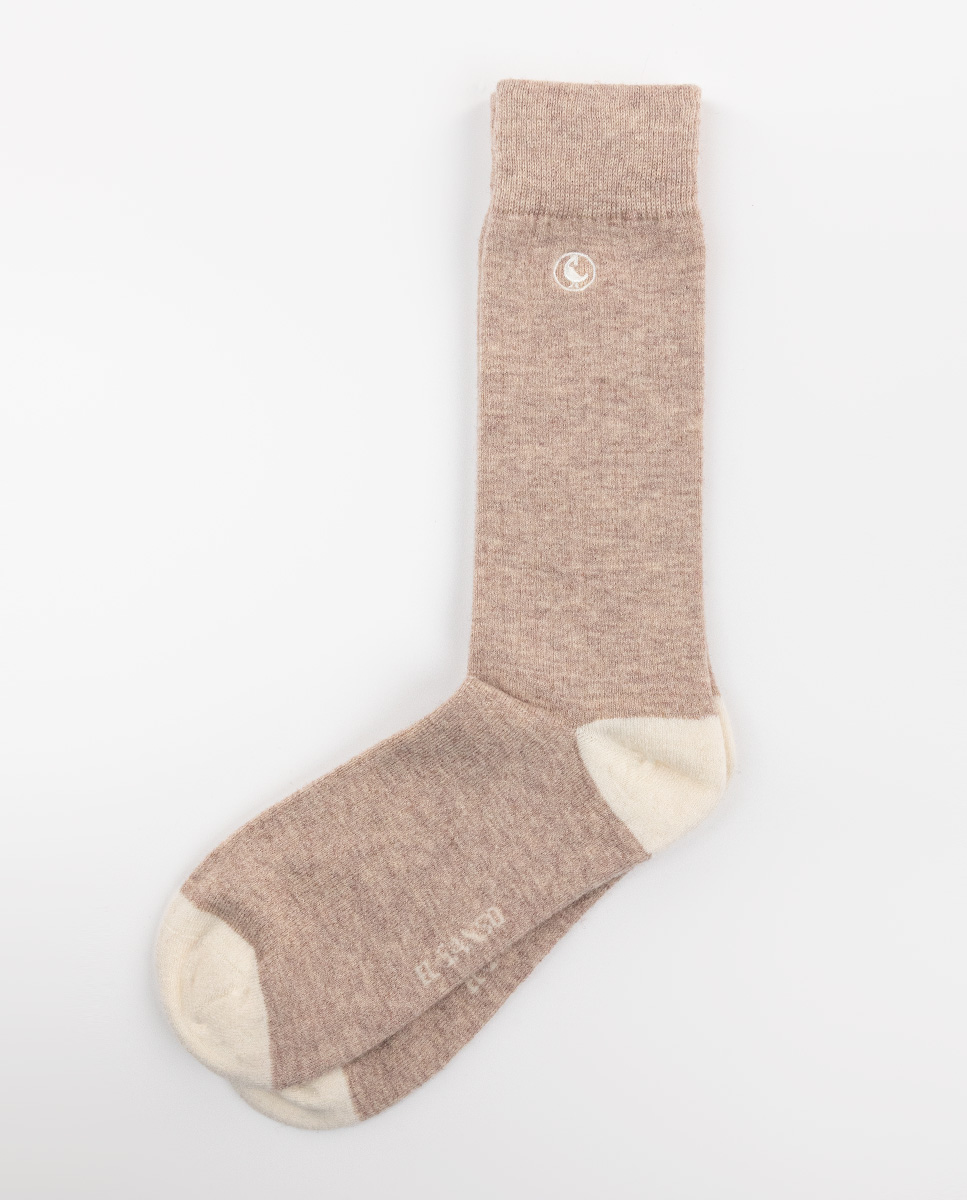 Ribbed Camel Wool Socks