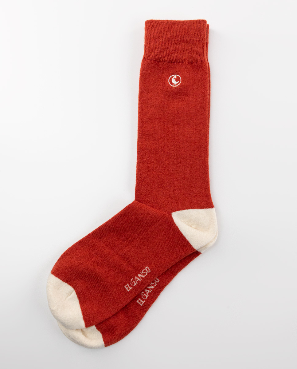 Strumpf Wolle Canalé Orange