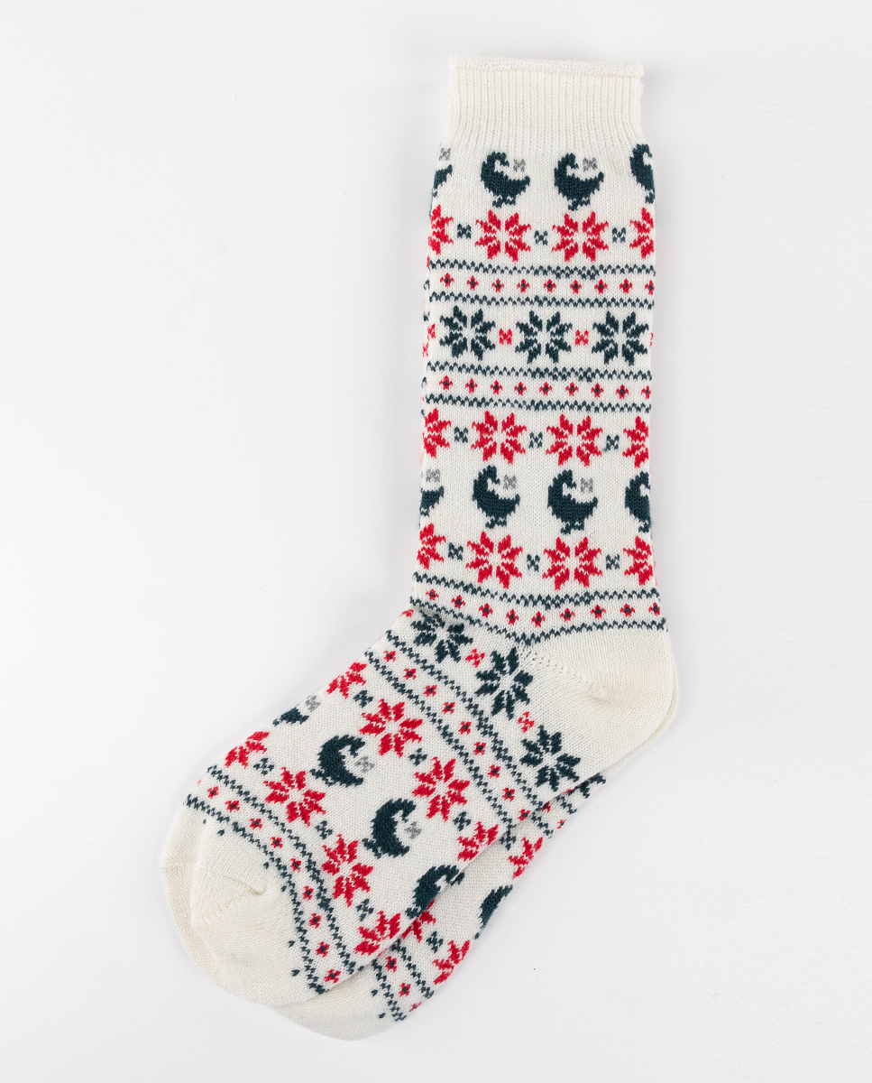 Strumpf Wolle Gänse Weihnachten Natur