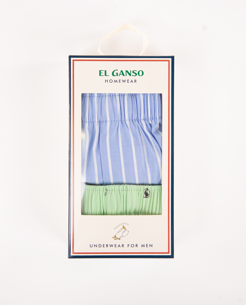 Pack Calzoncillos Raya Butcher Azul Gansos Verde