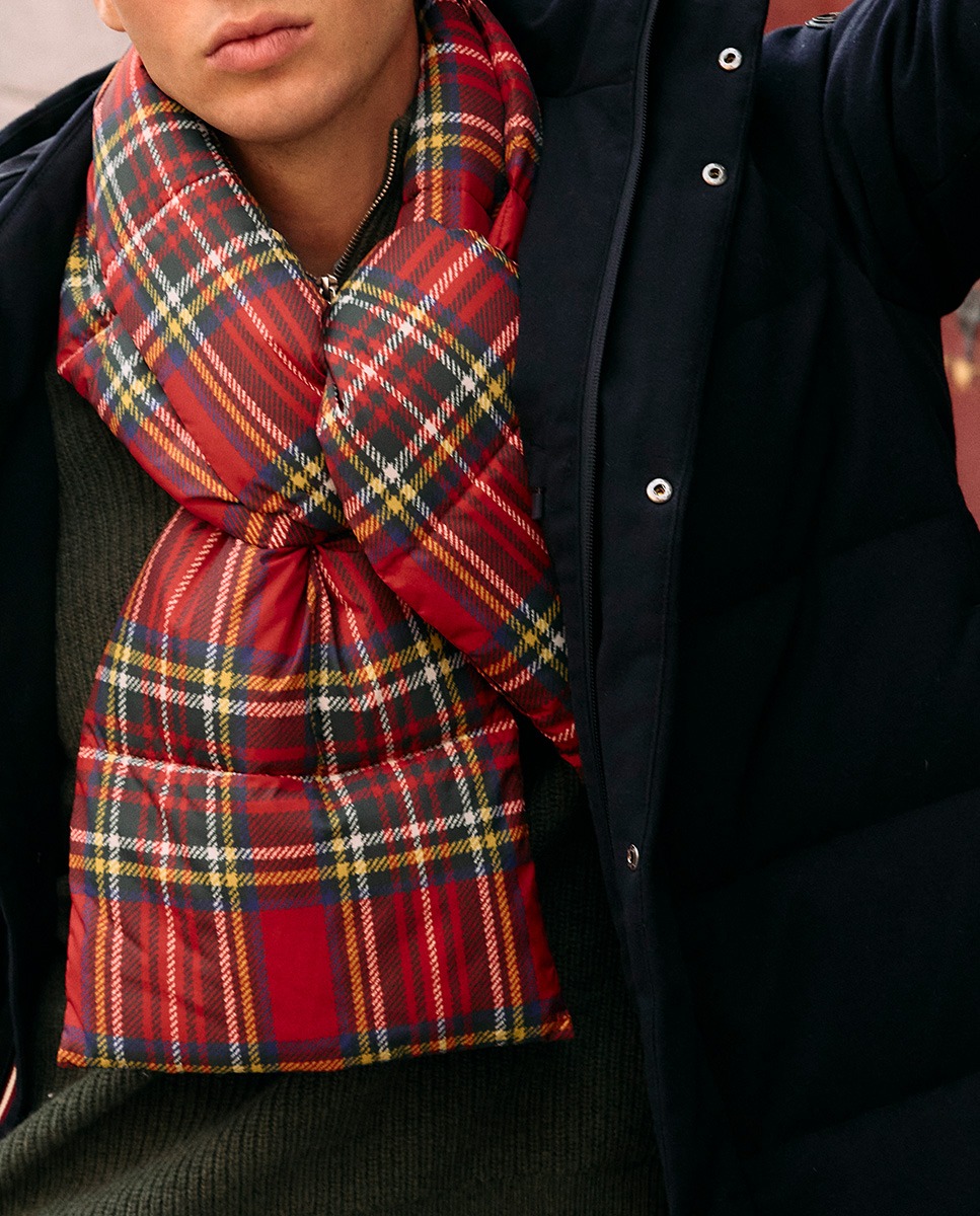 Schal Gefüttert Tartan Rot