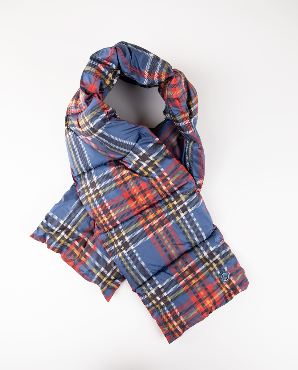 Schal Gefüttert Tartan Marineblau