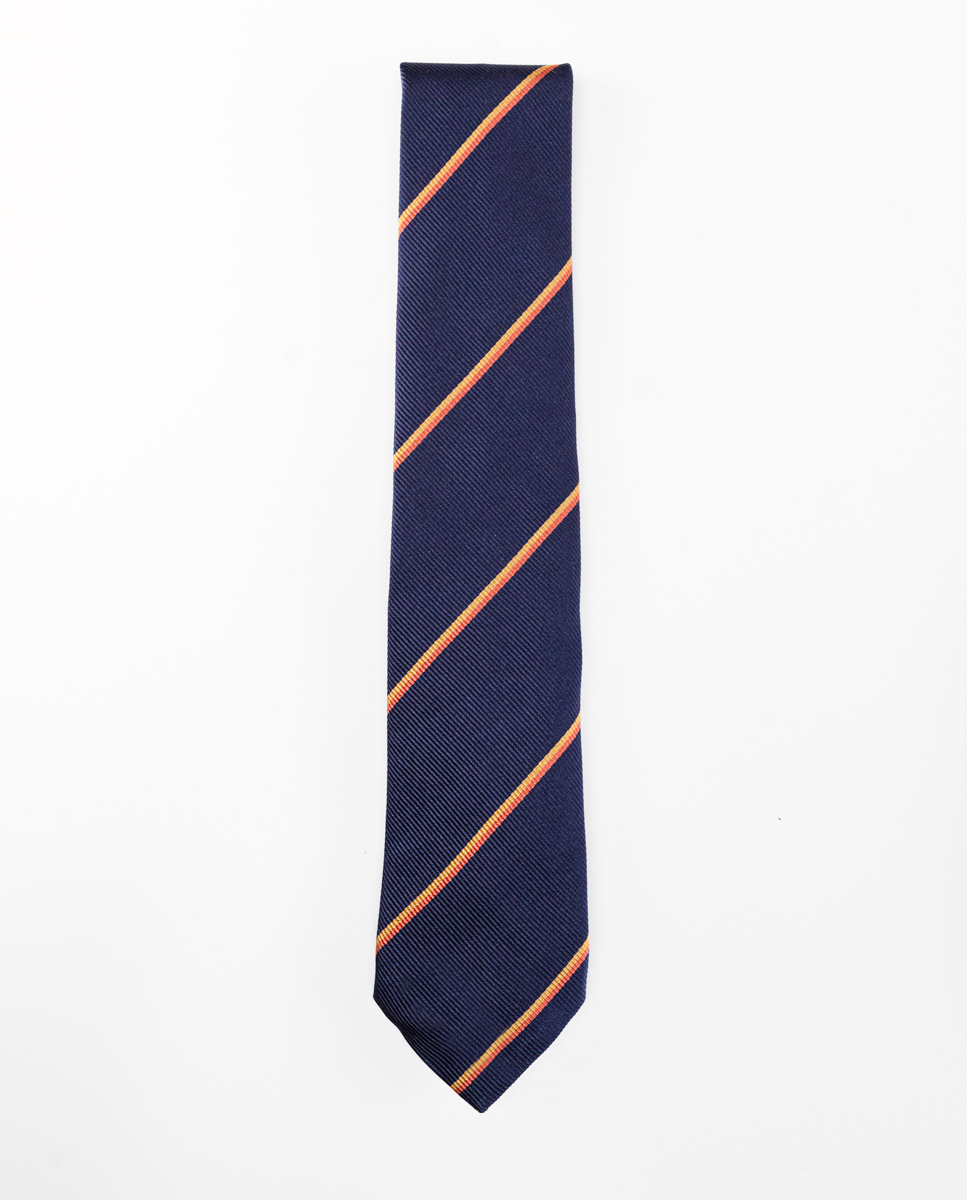 Corbata Seda Marino Naranja