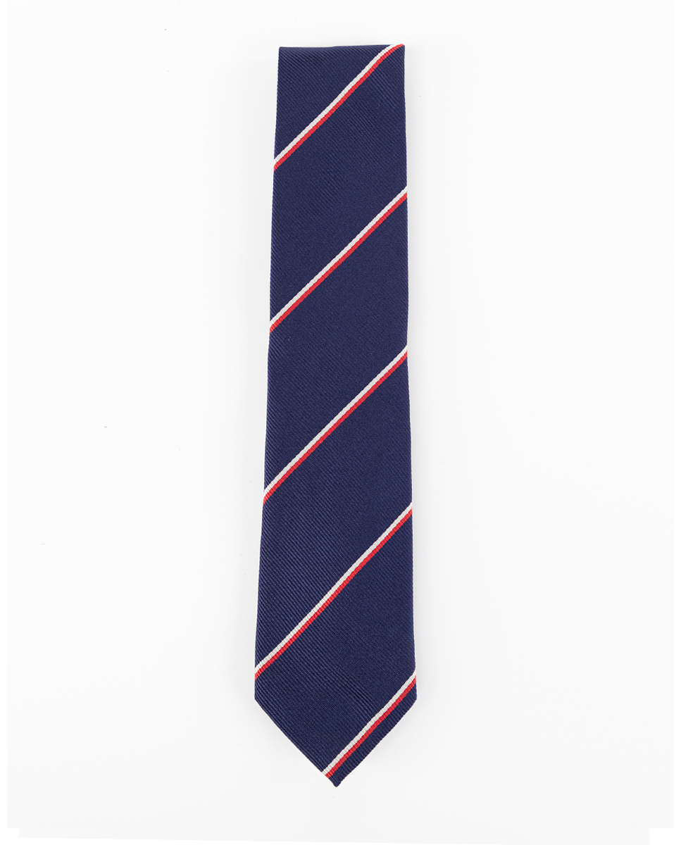 Navy Red Silk Tie